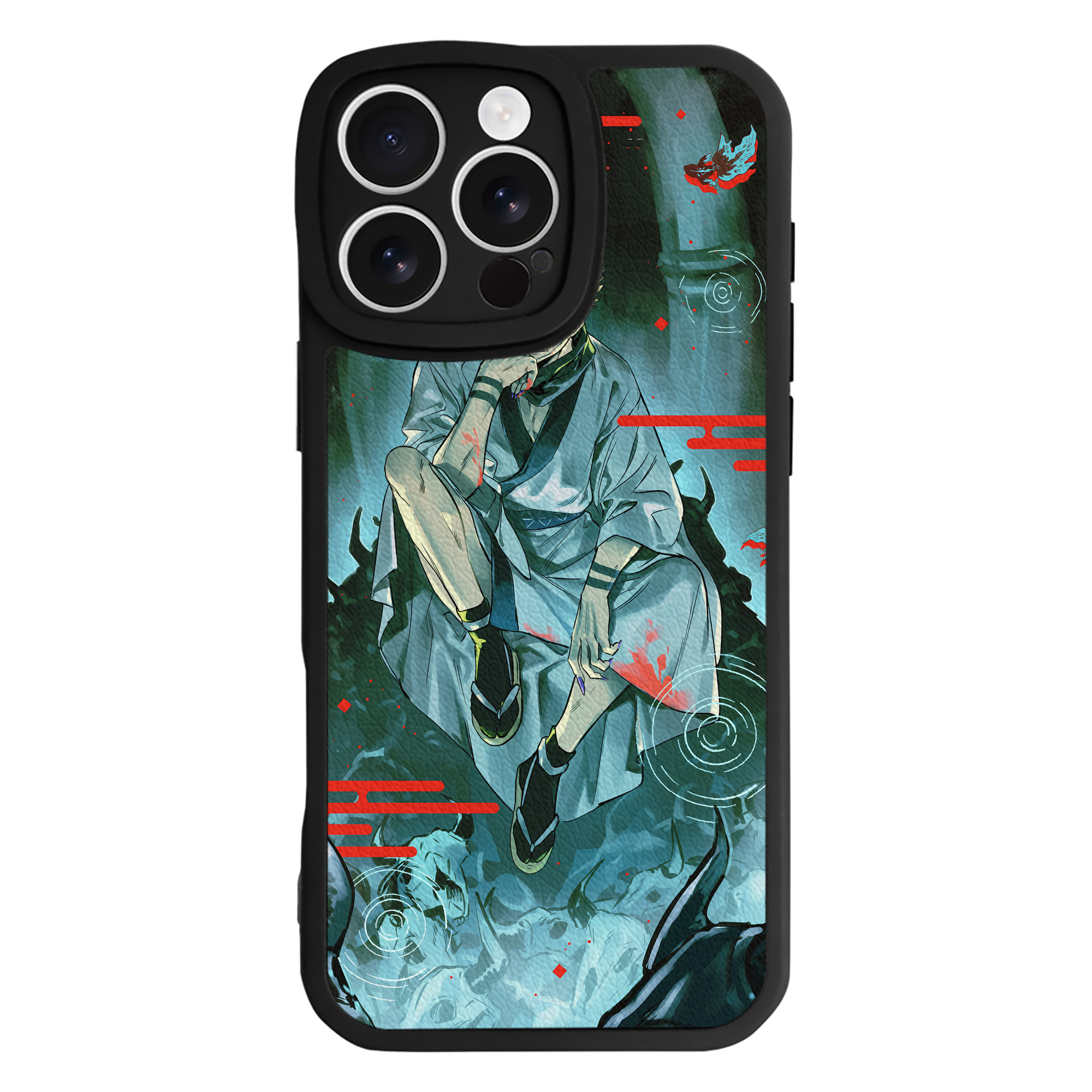 （画像用） 呪術廻戦 Jujutsu Kaisen 【iPhone 16シリーズ対応】シリコンスマホケース（レザー調） 材質：シリコン